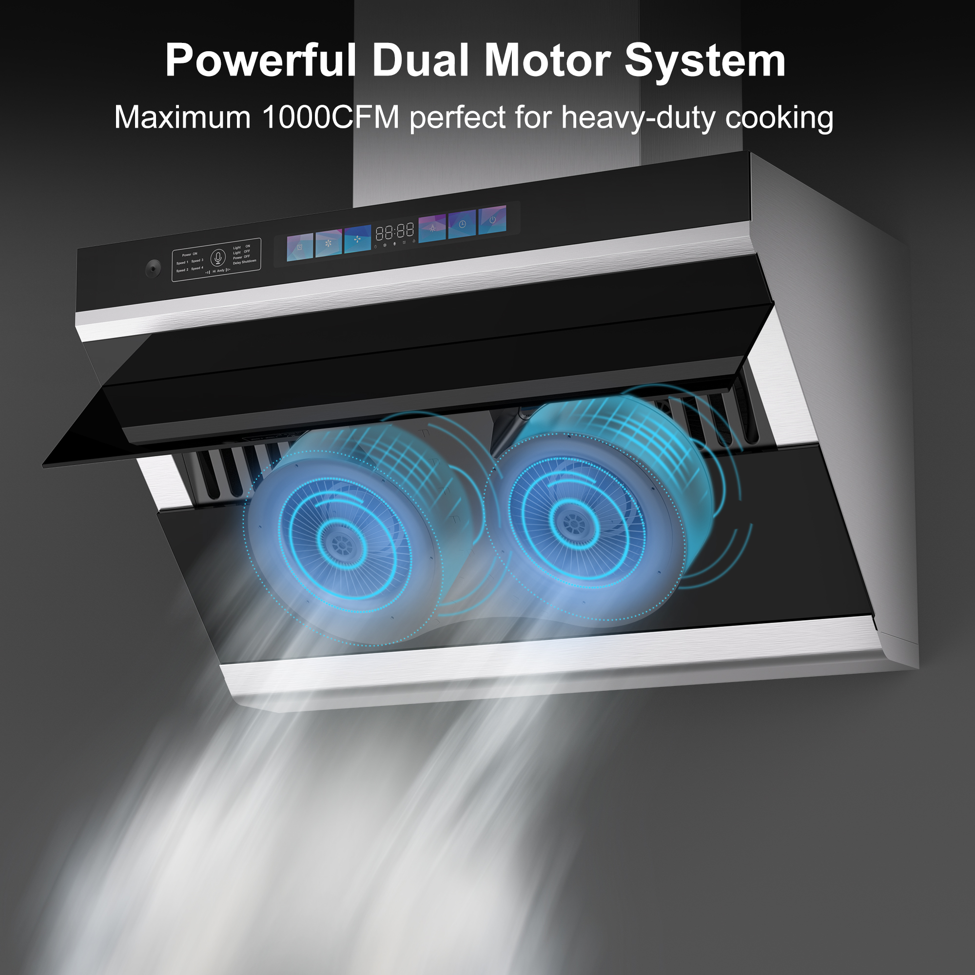 strong suction cooker hood